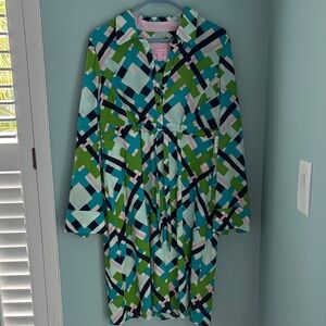 Lilly Pulitzer Green and Blue Patterned Dress